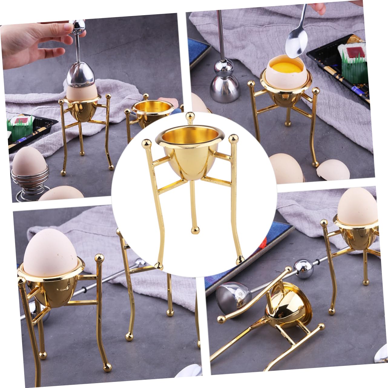 Cabilock 2 Pièces casier à oeufs séparateur d'oeufs à la coque coquetiers support cuisine accessoire cuisine coquetier oeuf œufs plateau d'oeufs stand d'oeufs à la coque biscuit Positionner