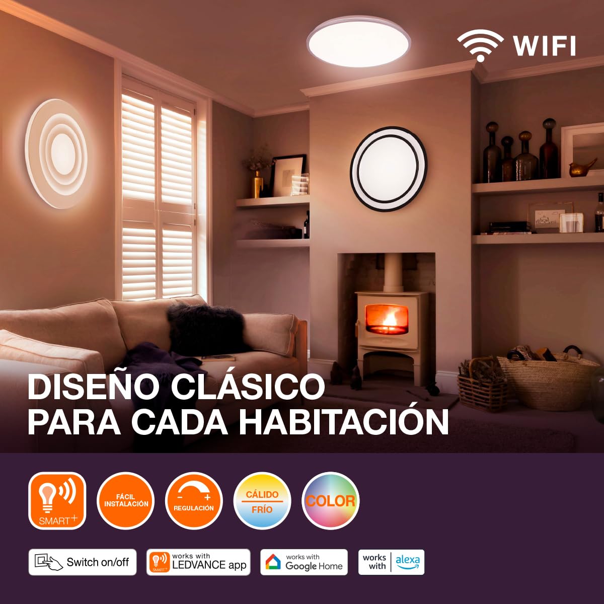 LEDVANCE Plafón ORBIS Ultra Slim 400mm, blanco, 22W, 2720lm, homogéneo, luz blanco cálido + retroiluminación, regulación en tres etapas mediante interruptor de pared, ultraplano, protección IP20