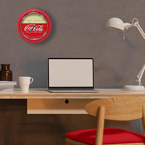 Miniatura 3 de Mark Feldstein & Associates Drink Coca Cola - Reloj de pared estilo retro para nevera, color rojo, 10 pulgadas
