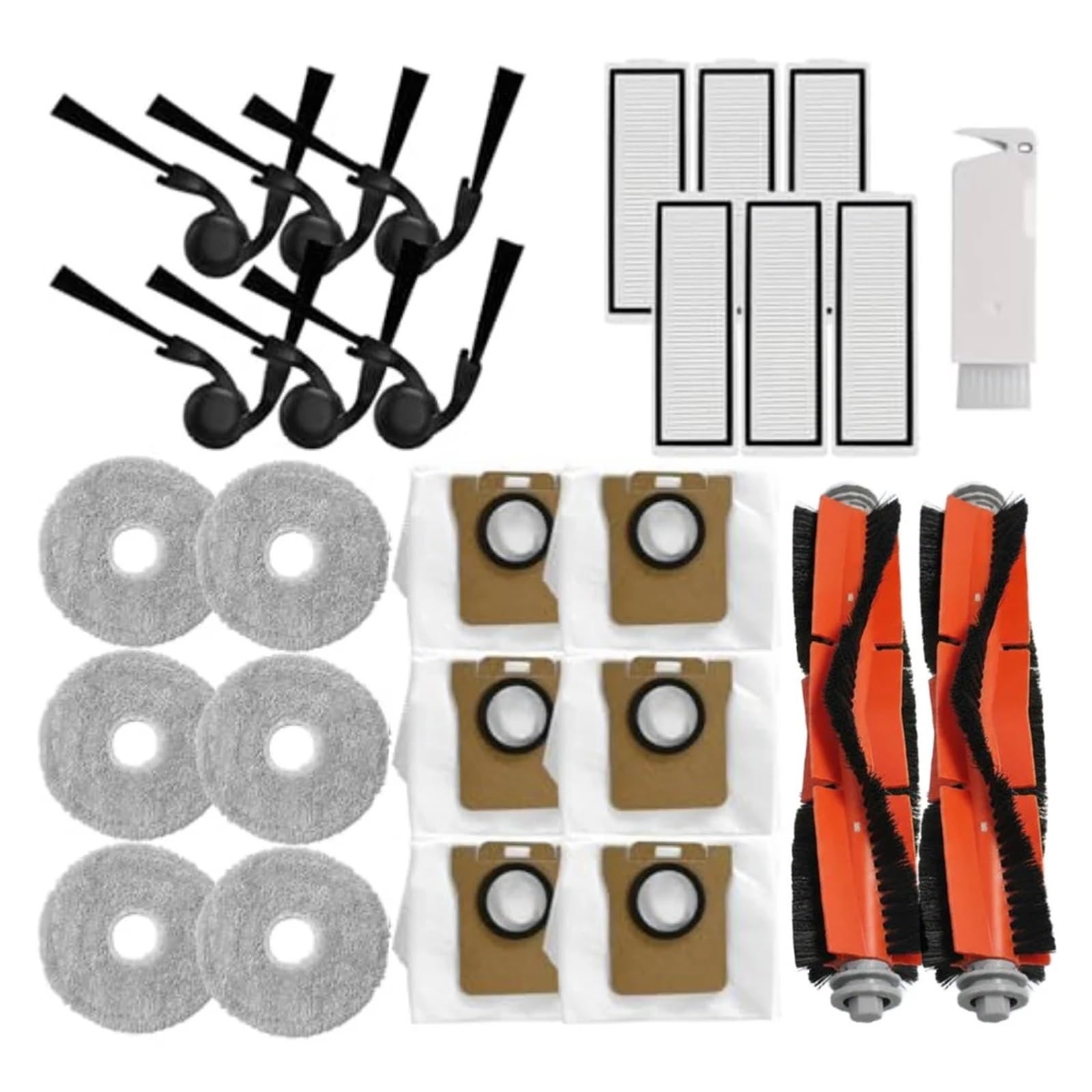 Kit Bolsa Polvo Fregona Filtro Cepillo Lateral, Compatible con Xiaomi