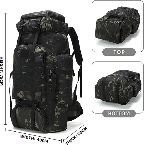 Miniatura 2 de King'sGuard 70L Camping Hiking Backpack Tactical Backpack Military Molle Rucksack Backpack for Outdoor