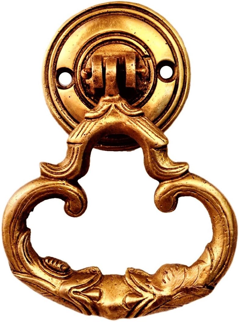 Purpledip 'Royal Touch' Brass Door Pull Ring Handle Knob (11191)