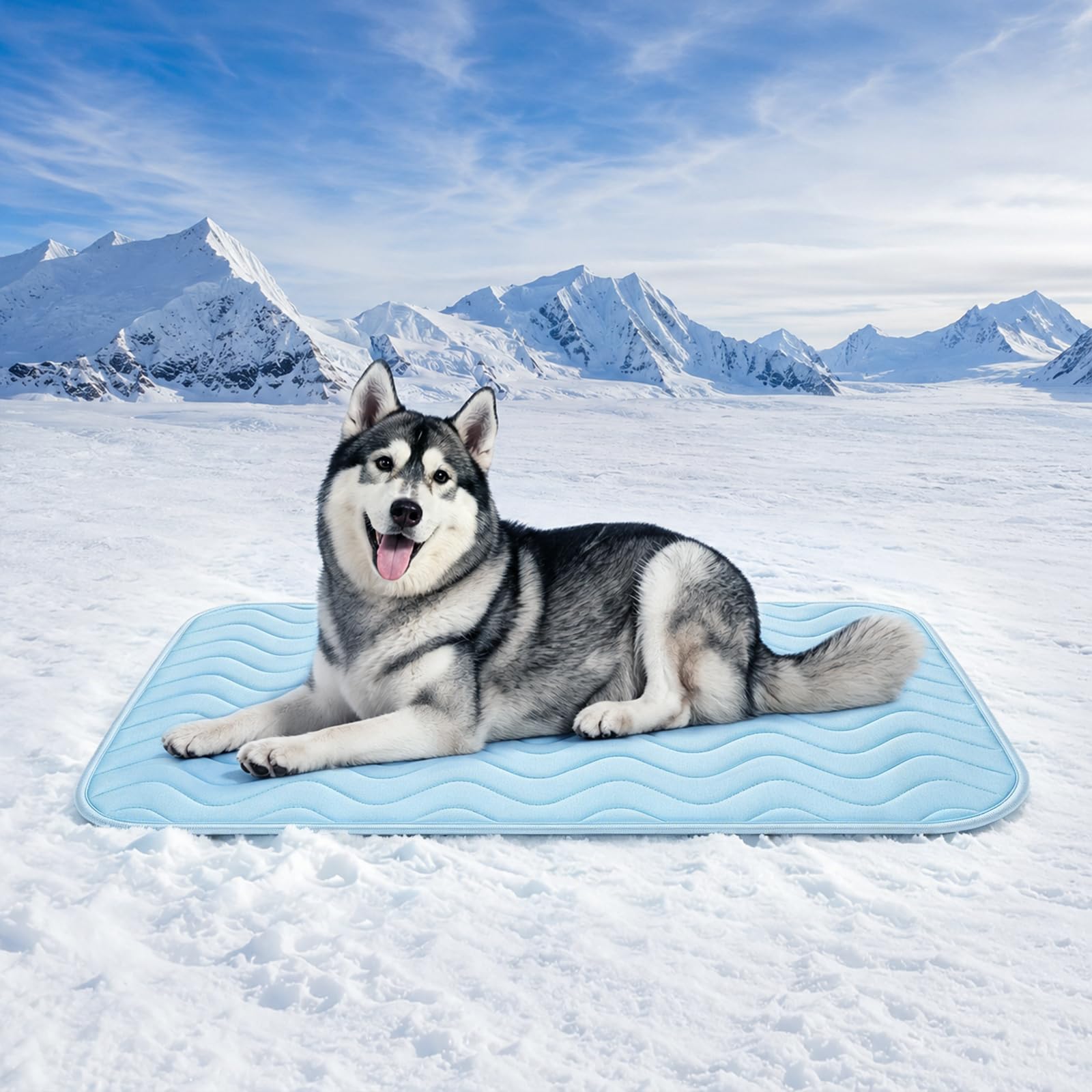 Tappetino refrigerante per cani per il caldo, impermeabile, portatile, fresco al contatto, per casse, auto e uso esterno, sollievo per cani surriscaldati (150 x 101,6 cm)