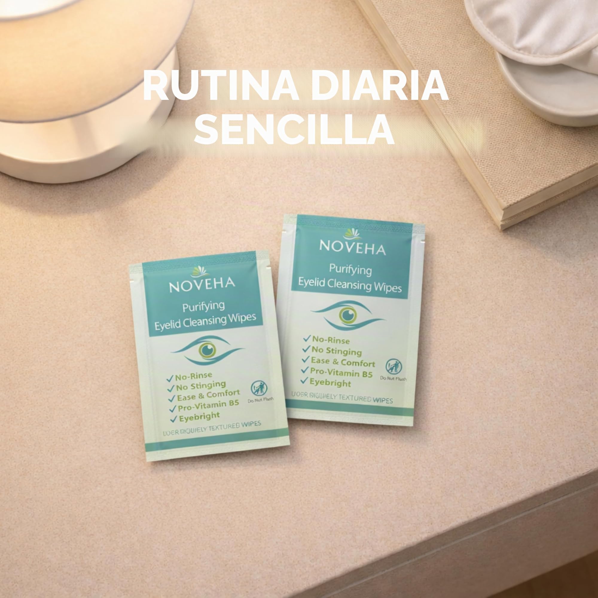 Toallitas antimicrobianas para párpados y pestañas | Para picazón, ojos secos, orzuelos y blefaritis, suaves y naturales, hipoalergénicas y calmantes para ojos sensibles, paquete de 60