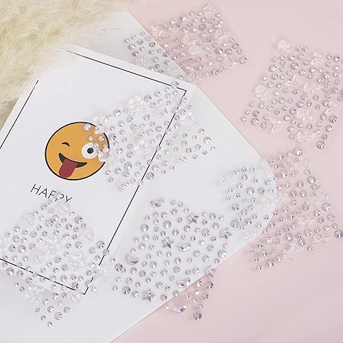 Miniatura 5 de Gemas para la cara del cuerpo, joyas de diamantes de imitación, calcomanías autoadhesivas de cristal para maquillaje, gemas para mujeres, accesorios