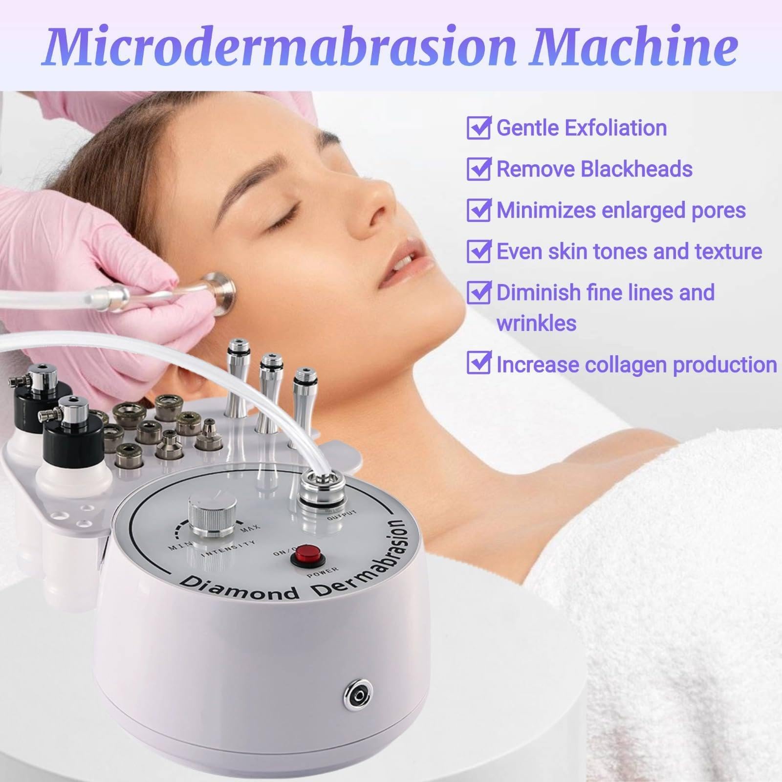 Máquina De Microdermoabrasión con Diamante, Dispositivo 3 En 1 para El Cuidado Facial, con Pulverizador De Vacío, Profesional para La Eliminación De Puntos Negros.
