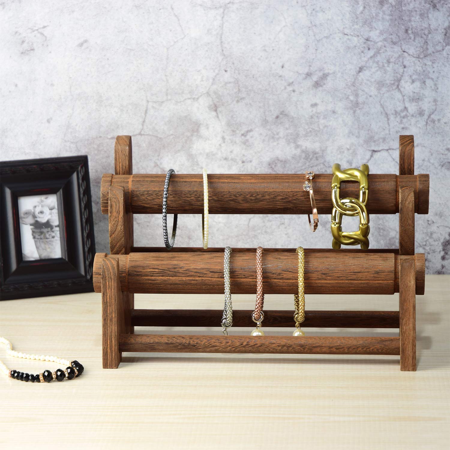 TOPNEW 4 Tier Wooden Bracelet Holder, Bangle Wat in Pakistan