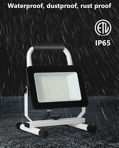 Miniatura 6 de UFOND Luz de trabajo LED de 4000 lúmenes con soporte, luces de inundación portátiles impermeables de 40 W, ángulo de brillo de luz de trabajo
