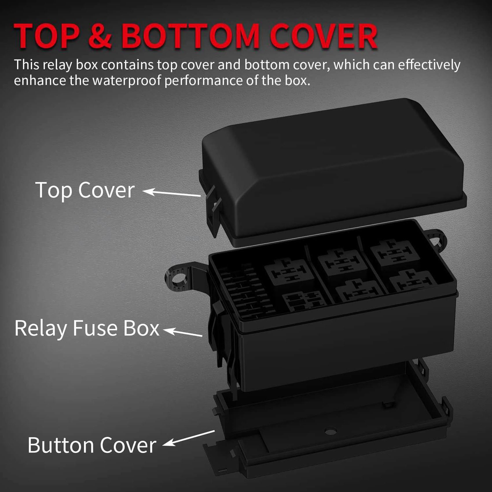 3X Caja de Relés de 12 V Caja de Fusibles de Relé Universal de 6 Vías Bloque de Relés de 6 Ranuras Bloque de Fusibles ATC/ATO con Kit de Relés para Automóvil Camión