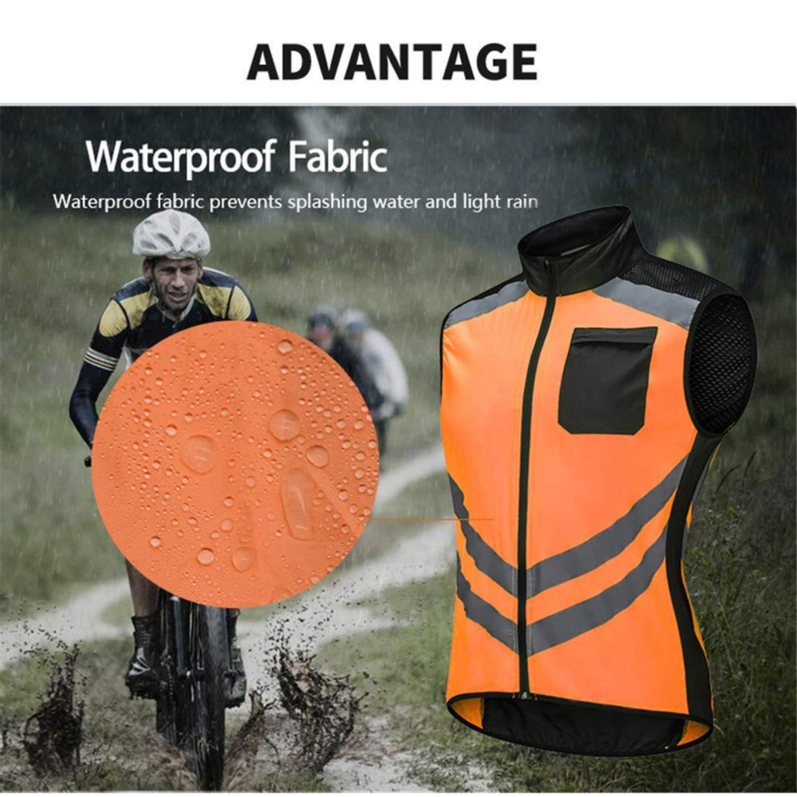 Chaleco de ciclismo de verano para hombre reflectante plegable deportivo para correr ultraligero transpirable corto para montar a caballo impermeable cortavientos sin mangas