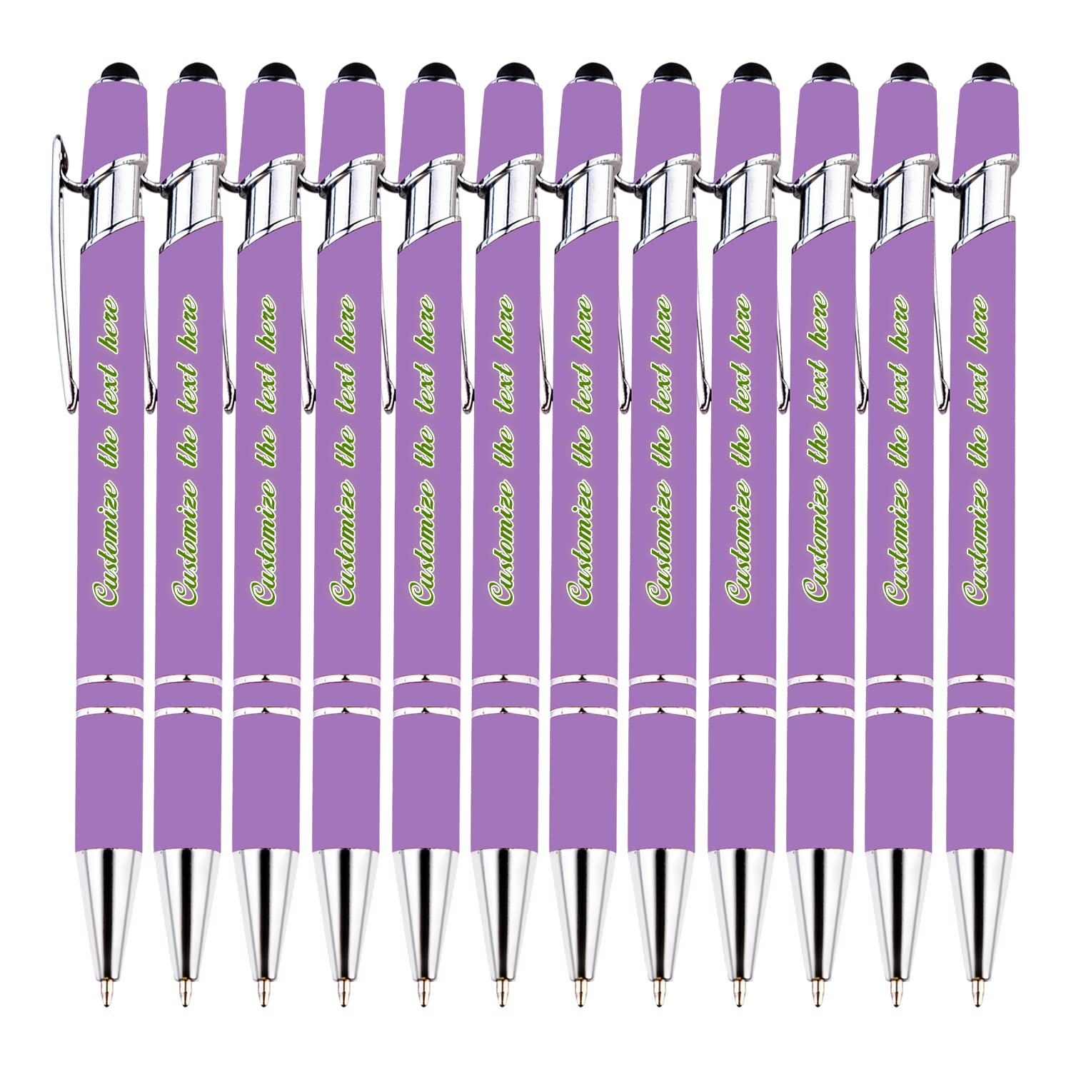 LINMQIU Customized Text Ballpoint Pen, Personalized Ballpoint Pens with Birthday Graduation Wedding Wishes, Purple Ballpoint Pen, Black Ink, Smooth Writing, Office Stationery for Notes, Labels, 48PCS