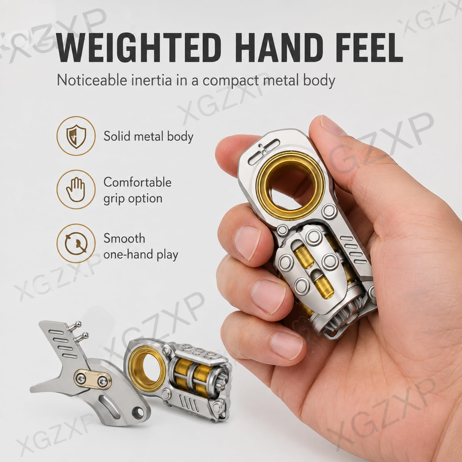 Jouet Anti-Stress EDC en Métal, Toupie Anti-Stress en Acier Inoxydable avec Extension De Poignée, Son De Diapason Audible, Conception Magnétique Anti-Stress, pour Améliorer La Concentration