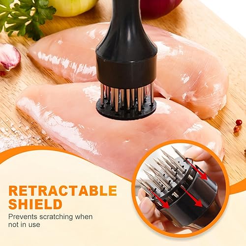 Miniatura 3 de Herramienta ablandadora de carne, herramientas de acero inoxidable para golpear carne, herramienta ablandadora de carne con acero inoxidable ultra