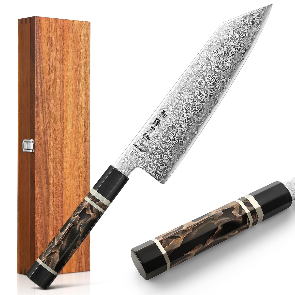 Amazon.com: HEZHEN Kiritsuke Knife, 8.5 Inches, 49 Layers Damascus