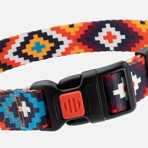 Miniatura 3 de CollarDirect Collar azteca ajustable de nailon con patrón tribal geométrico para mascotas, para perros pequeños, medianos y grandes (Aztec Sunset,