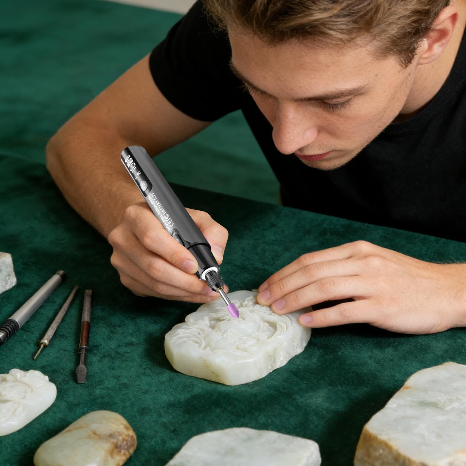 Utensile rotante a 6 velocità, trapano di precisione ricaricabile, per riparazione elettronica, creazione artistica, produzione di gioielli, lavori manuali, ripristino di - per lavori manuali