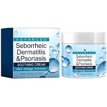 Advanced Seborrheic Dermatitis & Psoriasis Soothing Cream, Scalp Treatment with Mild Herbal Extraction, Dandruff Control and Moisturizing Relief, 100g/3.53oz