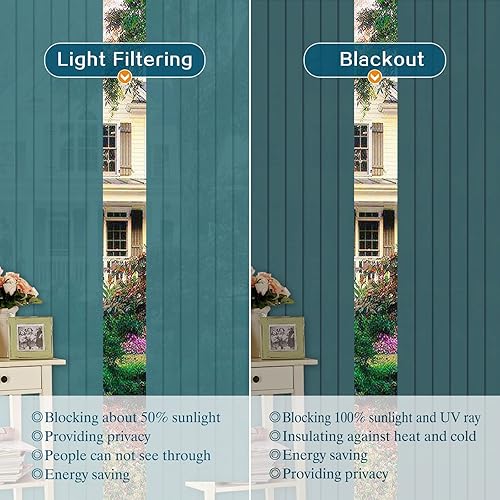 Miniatura 2 de FACIMI Persianas verticales opacas, color azul lago personalizado de 3.5 pulgadas, persianas verticales de tela de listón, protección UV,