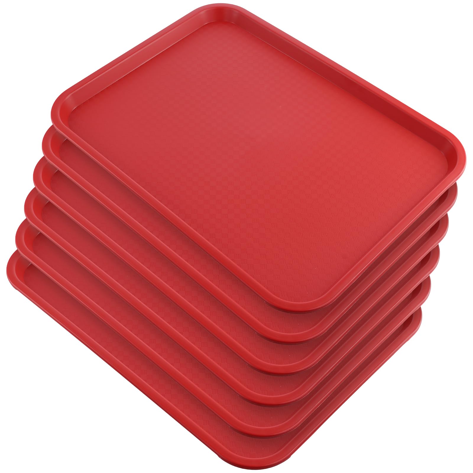 Plateau de restauration rapide rouge rectangulaire x6