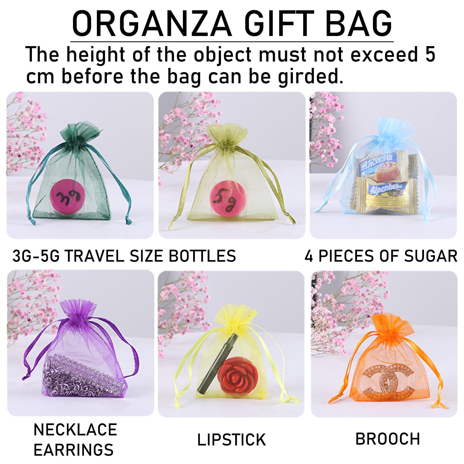 Petit Sachet Transparent 200 Sachets Organza Blanc 7x9 Cm Avec Cordon – Petits Pochons Cadeaux Idéaux Mariage, Noël, Anniversaire