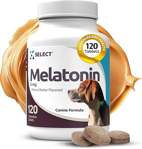 Miniatura 8 de Melatonina de 3 mg para perros, apoyo suprarrenal y apoyo para dormir, 120 tabletas con sabor a mantequilla de maní, melatonina para perros de