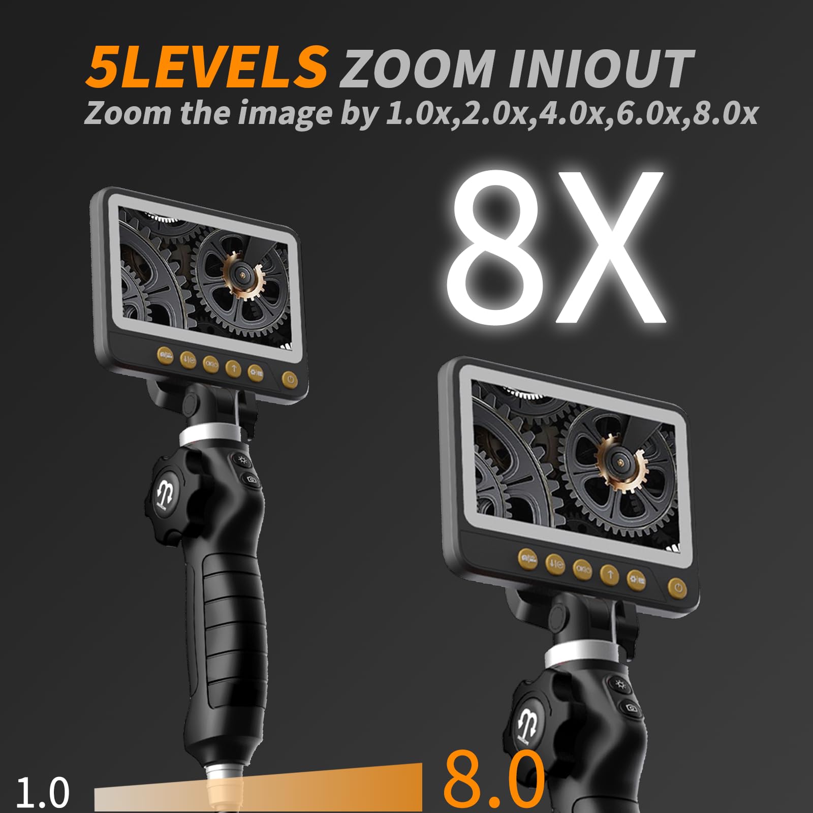 ZX3-D1 Işıklı, 0,16 inç Endüstriyel Endoskop Muayene Kamerası, 5
