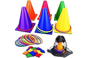 Unanscre Kids Cones for Play 3 in 1 Carnival Outdoor Games Combo Set