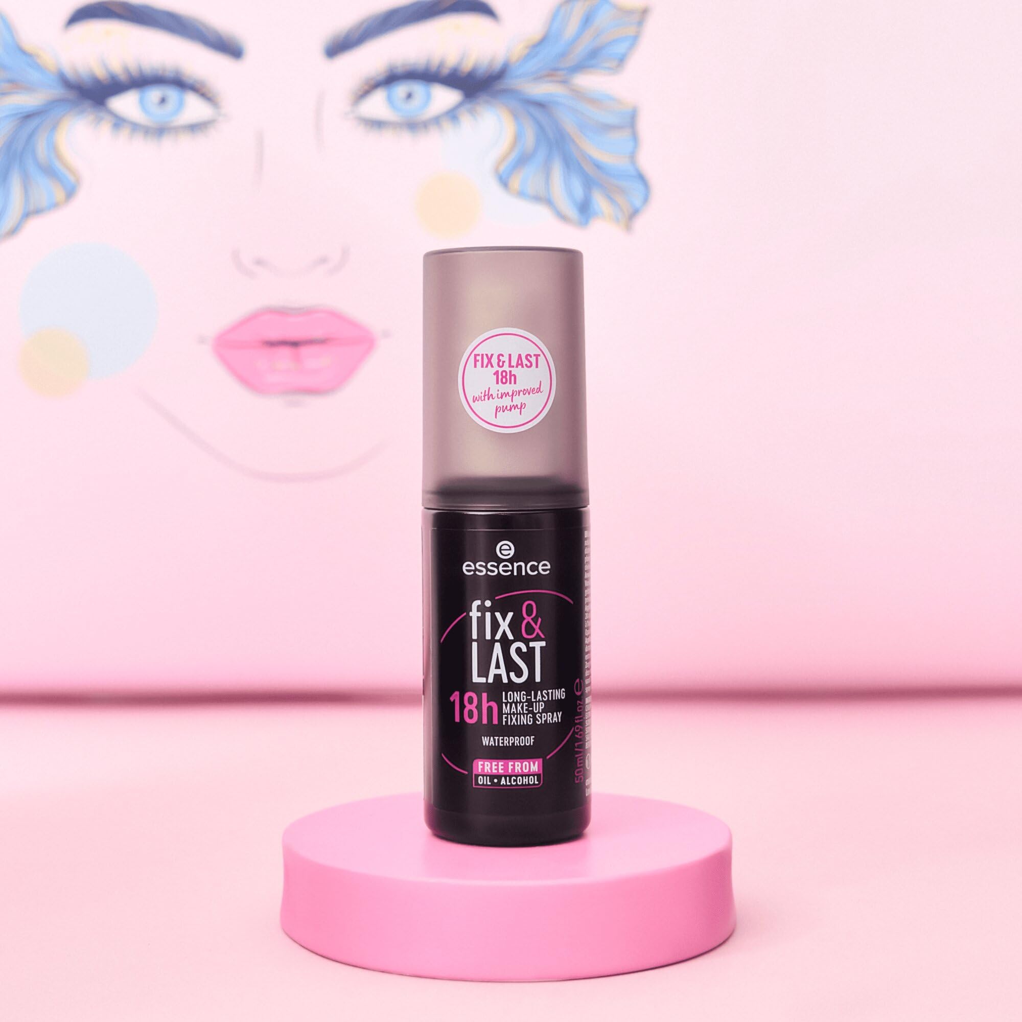 essence fix & LAST 18h LONG-LASTING MAKE-UP FIXING SPRAY, opacizzante, correttore, risultato immediato, opaca (50ml)