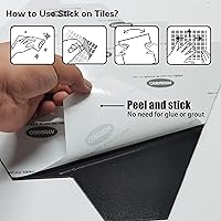 Vista 8 de KASARO Azulejos de protección contra salpicaduras para pared de cocina, mosaico, autoadhesivo, duradero, material polimérico, azulejos de metal, 10