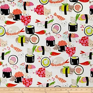 Alexander Henry Kitty Rolls Fabric, Natural, Fabric By The Yard