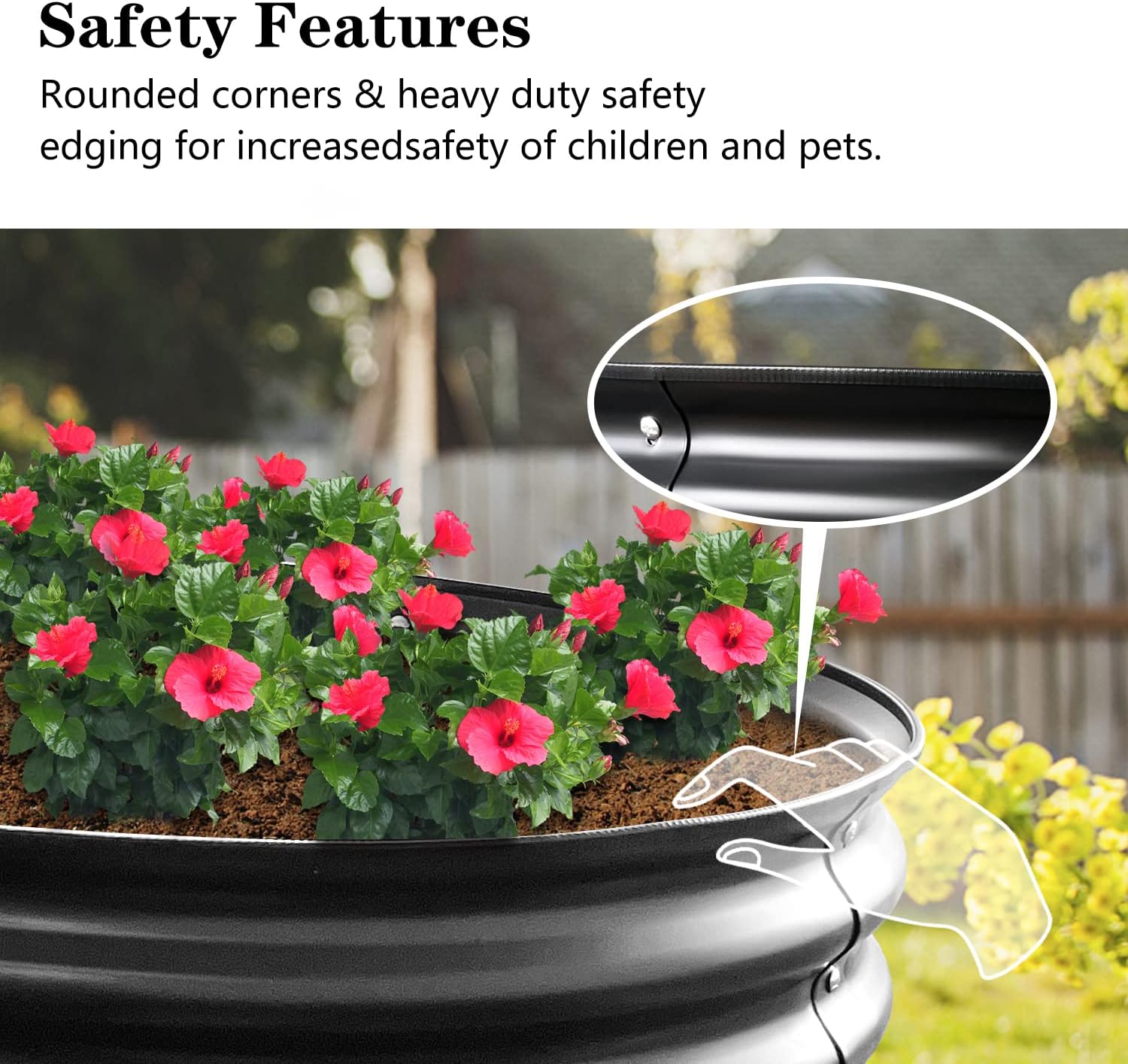 Raised Garden Bed, 4x2x1ft Large Size Outdoor Raised Bed Metal Raised Planter Bed for Vegetables Flowers Herbs