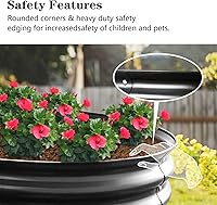 Vista 5 de Cama de jardín elevada, 4 x 2 x 1 pies, cama elevada de metal para exteriores, cama elevada de metal para verduras, flores, hierbas