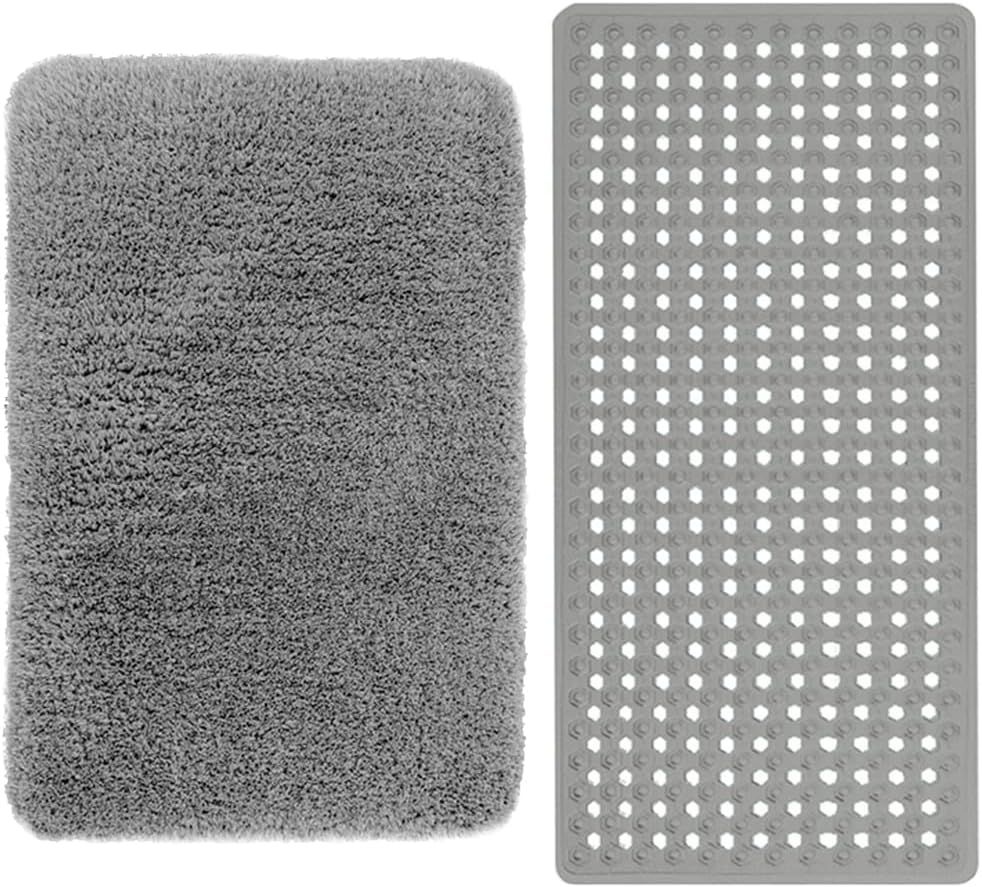 Gorilla Grip Premium Luxury Bath Rug and Patented Shower