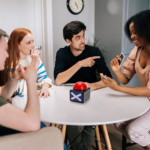 Miniatura 7 de Paquete de 4 zumbadores de respuesta de juego, accesorios de botón de respuesta para espectáculos de juegos, cuestionario de preguntas y