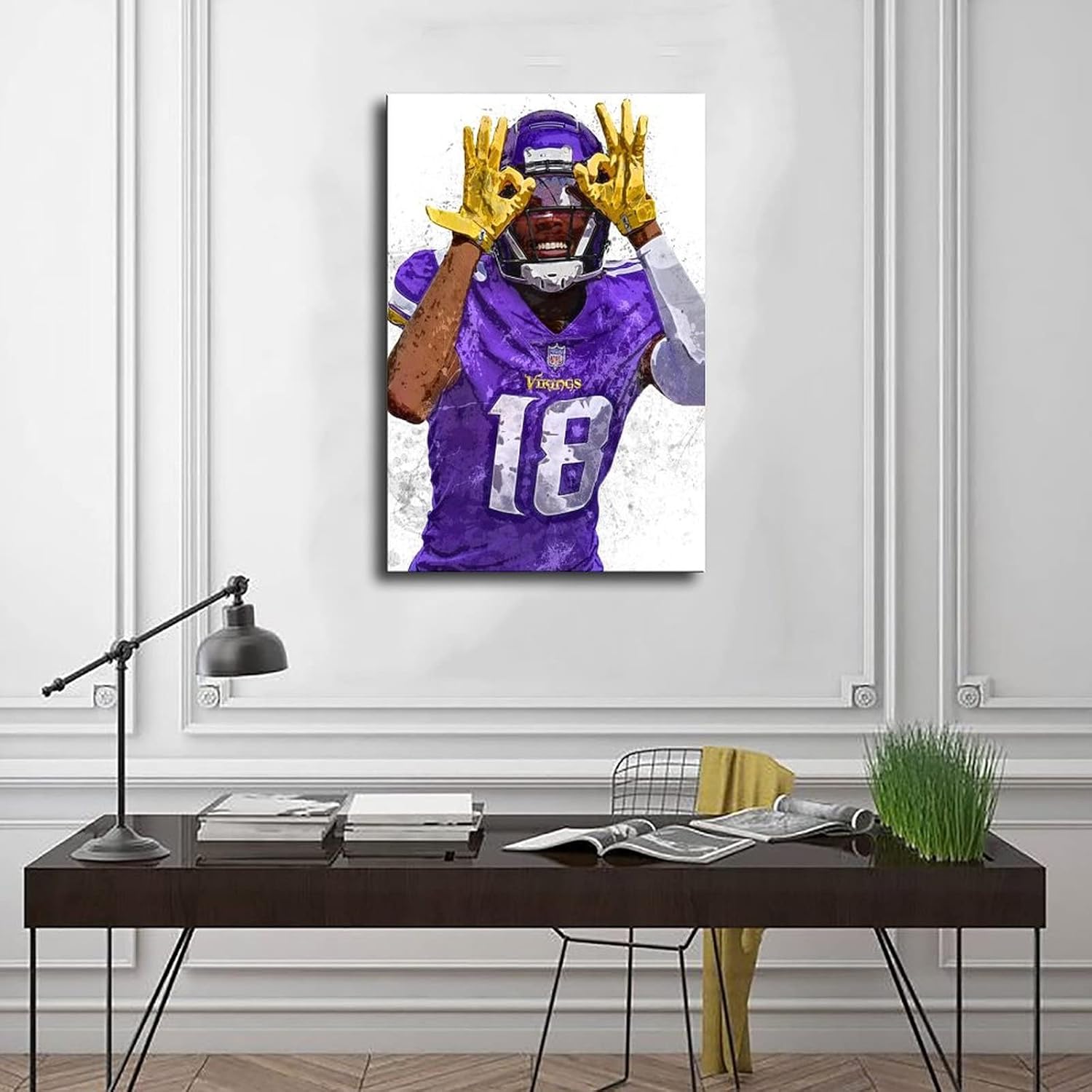 Justin Jefferson Poster Canvas Poster Wall Art Decor Print Picture Paintings for Living Room Bedroom Decoration Unframe: 12x18inch(30x45cm) - Image 3