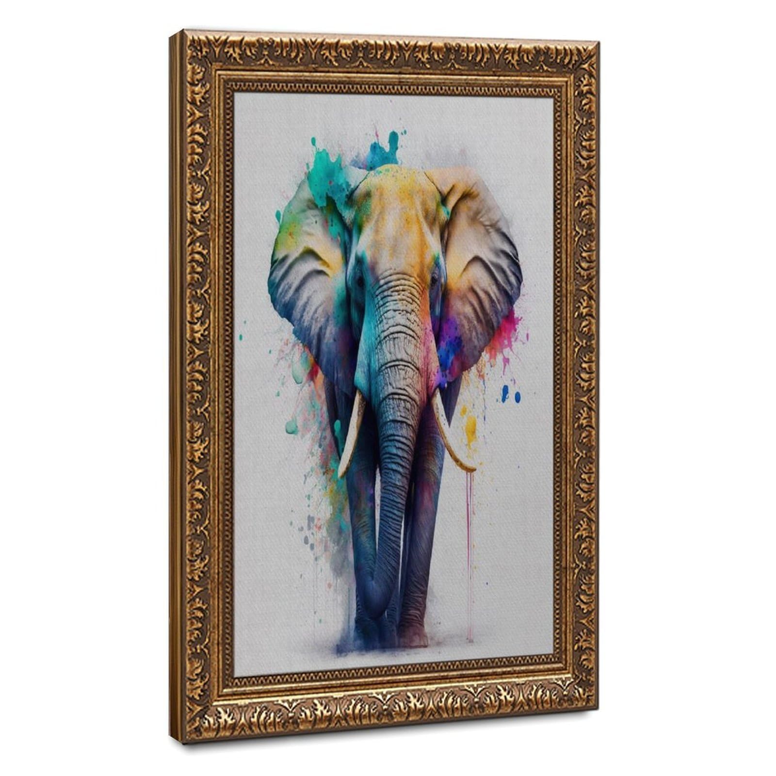 Bareronor Watercolour Elephant Poster Canvas Poster Bedroom Decor Landscape Office Room Decor Gift 12" L X 18" W