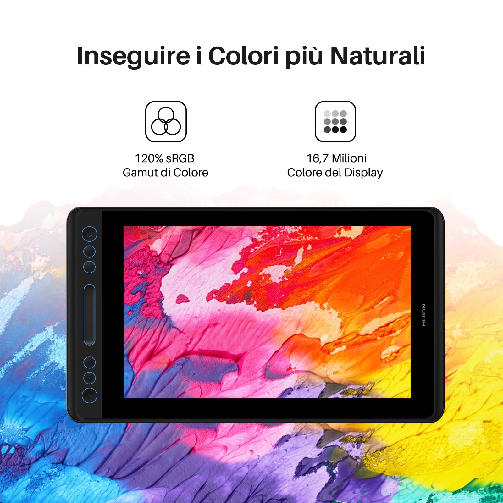 HUION Kamvas Pro 12 Tavoletta Grafica con Schermo, Monitor Completamente Laminato da 11,6 Pollici con Supporto Regolabile, 120% sRGB Ideale per il Lavoro da Casa e L'apprendimento Remoto