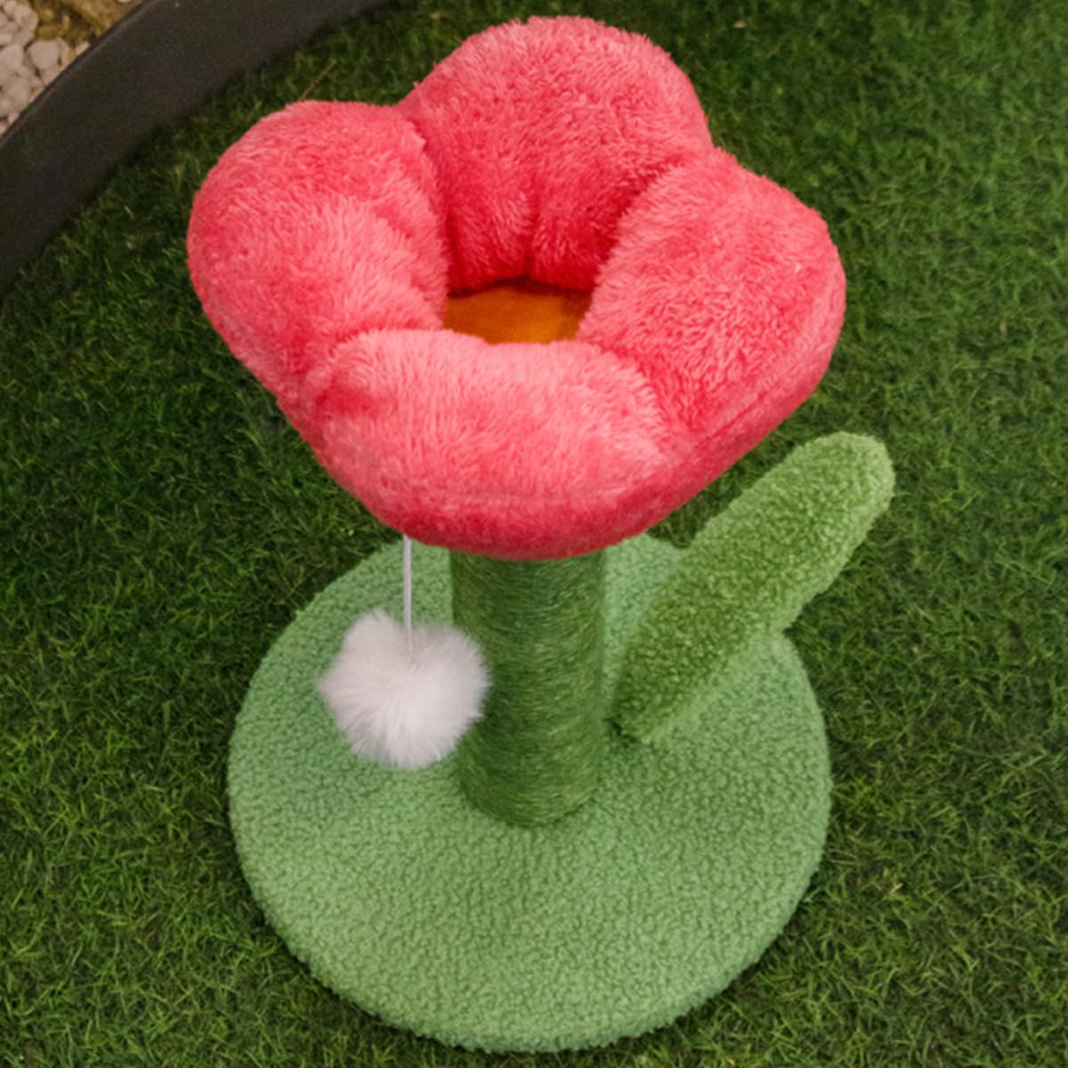 2025 New Tulip Flower Cat Tree [4 Colors] Lightweight Cat Scratching Post with Natural Sisal, Indoor Pet Furniture (1.76lbs/0.8kg)(Plum Pink)
