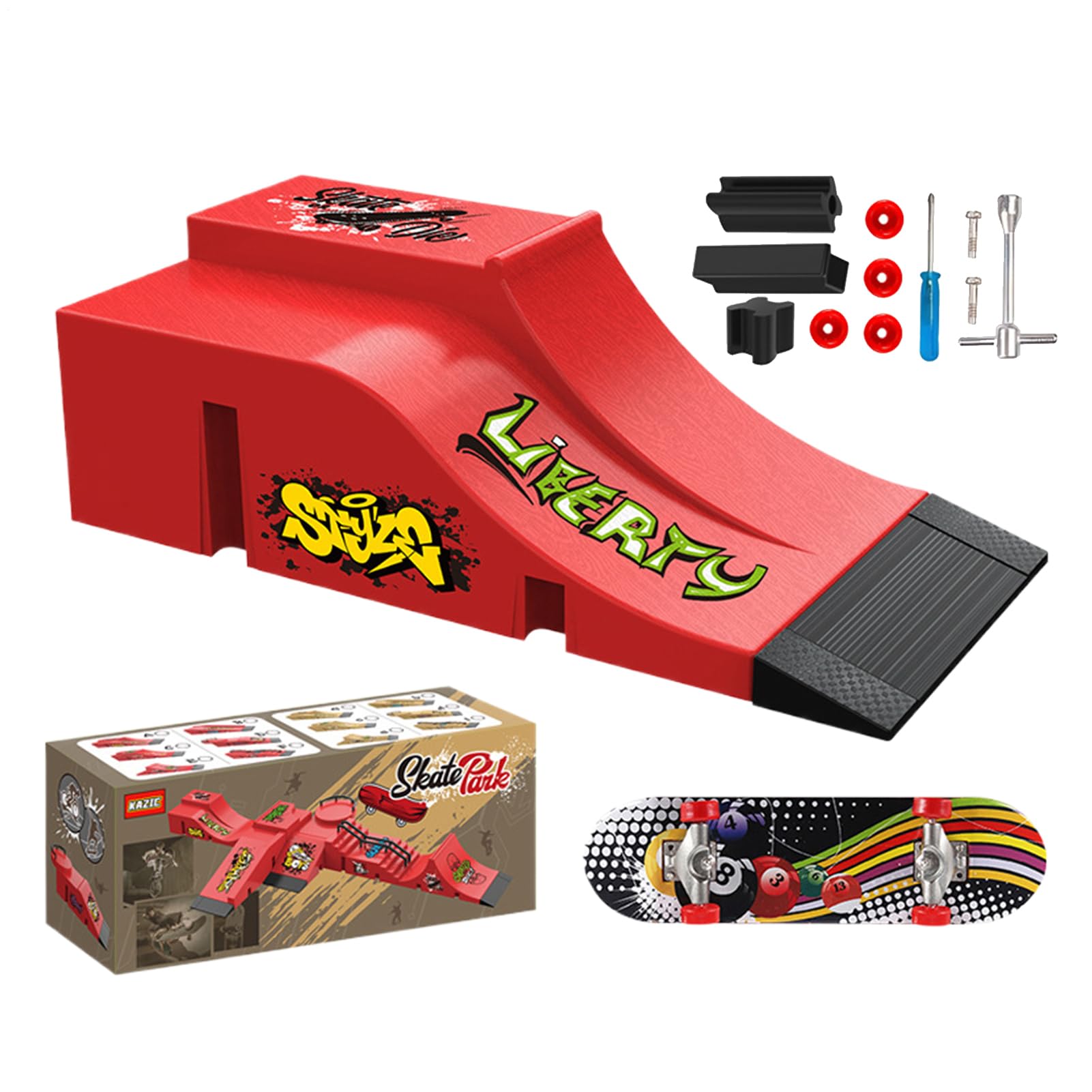 Finger Skateboard | with Fingerboard Small Toys - Finger Board Skate Training Ramp | for Kids Adults Indoor Outdoor Home Travel Classroom Party Competition — view 10