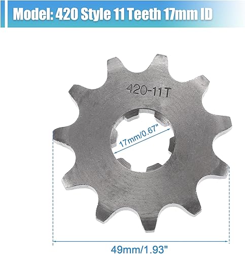 Miniatura 3 de X AUTOHAUX 1 juego de 420 estilos 11 dientes 0.669 in ID motocicleta piñón delantero motor apto para motocicleta 50cc 70cc 110cc 125cc motocicleta