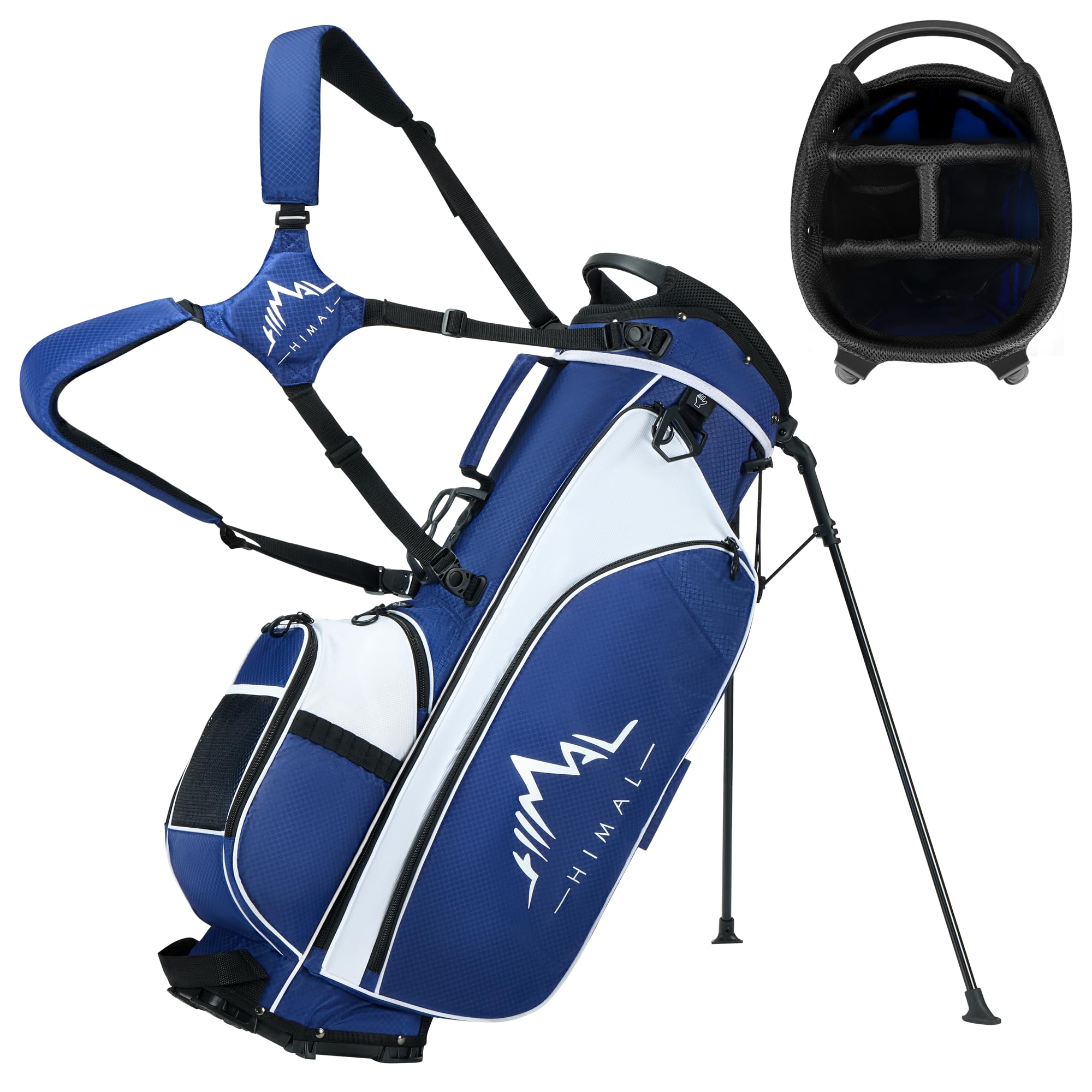 UNIHIMAL Lightweight Golf Stand Bag with 4-Way Full-Length Divider, Foldable Base & Dual Straps