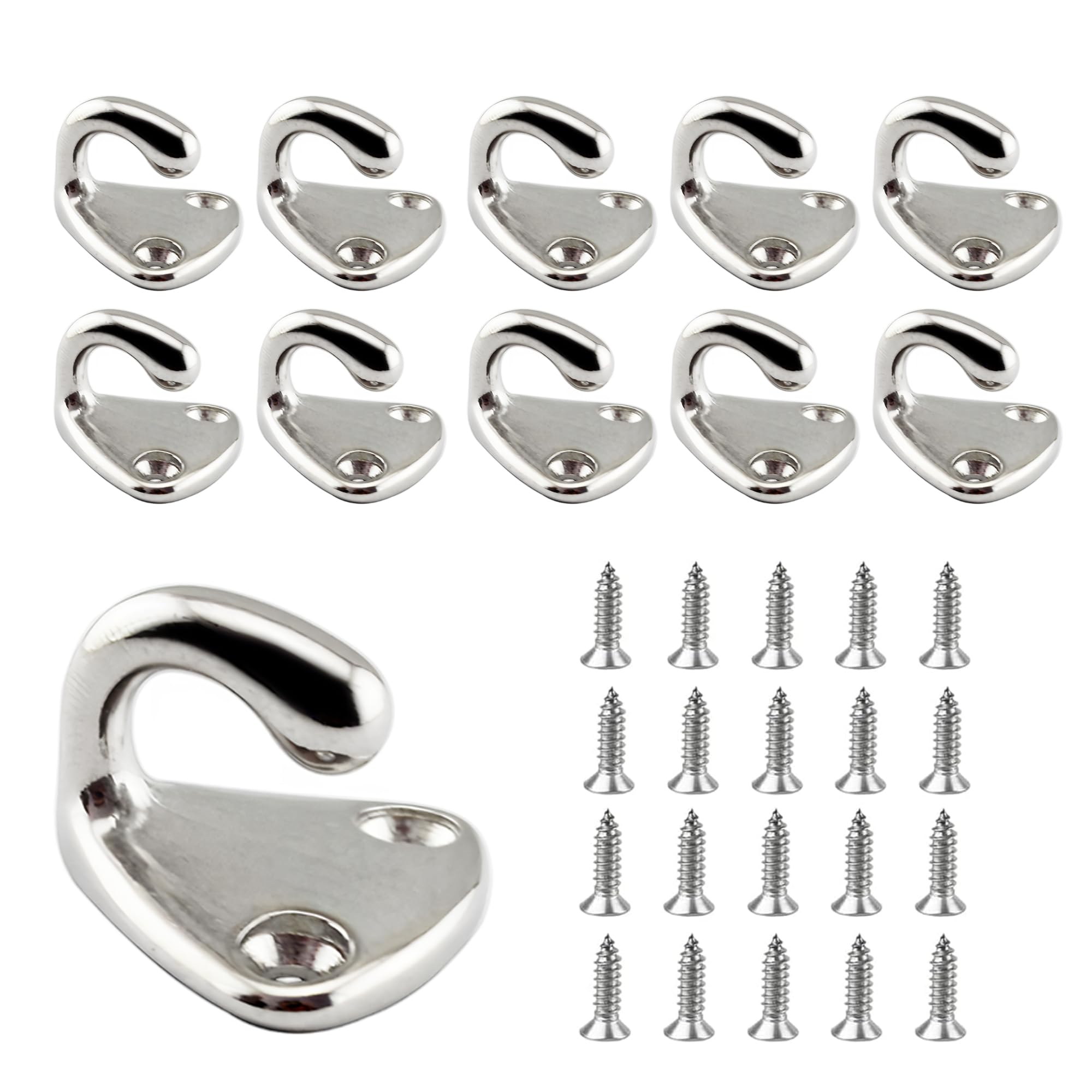 10 PCS Planenhaken Anhänger: 316 Edelstahl Netzhaken für Anhänger mit 20 Schrauben Robuste 2-Loch-Haken für PKW Planenbefestigung und Bordwand