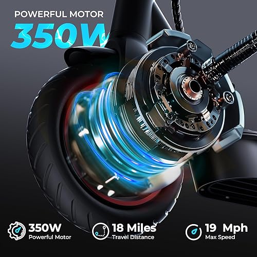 Miniatura 2 de iScooter Scooter eléctrico para adultos y niños grandes, velocidad máxima de 19 Mph, rango máximo de 18 millas, scooter E plegable y ligero con