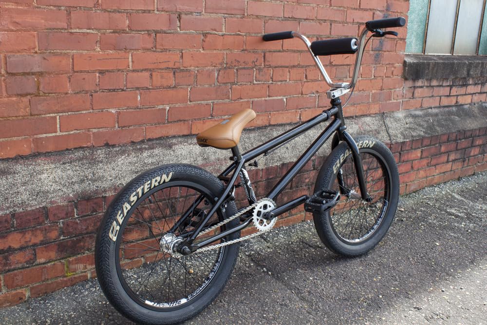 Eastern Bikes Wolfdog BMX Bike, 20 pollici, Telaio leggero in Cromo completo (Blu Ardesia/Giallo