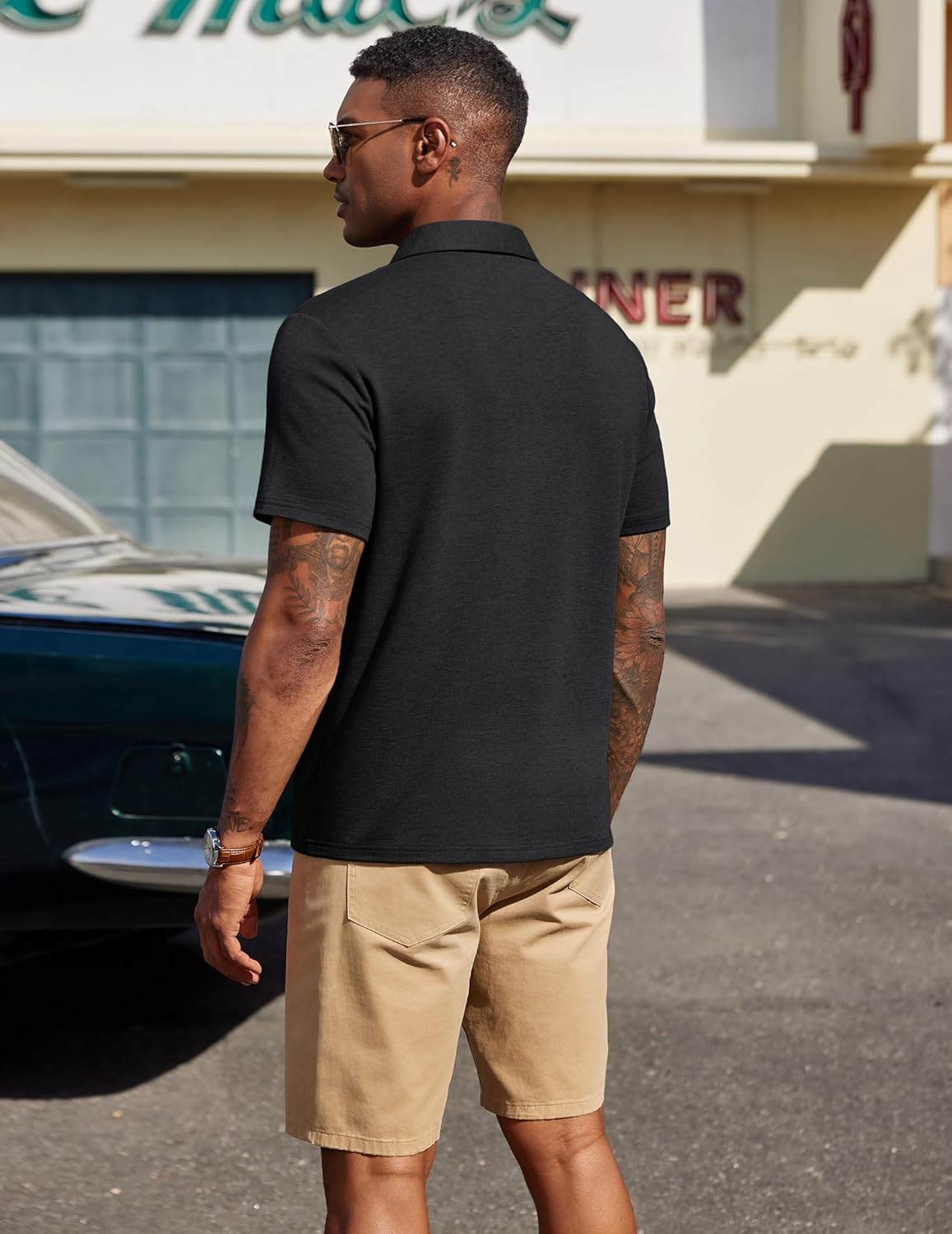 COOFANDY Mens Polo Shirts Short Sleeve Casual Summer Polo Tee Classic Collared Golf Stylish Tops - Image 3