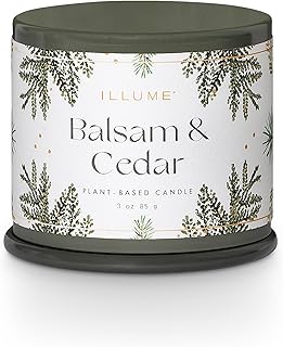 ILLUME Demi Vanity Tin Candle, Balsam & Cedar, Signature 3 oz.