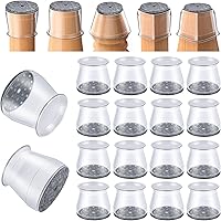 Vista 7 de 32 piezas de protectores de suelo para patas de silla rectangulares para madera dura - Almohadillas de silicona y fieltro para muebles, cubiertas