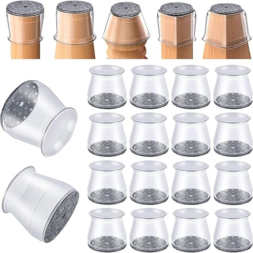 Miniatura 8 de 32 unidades de protectores para patas de sillas - Almohadillas de silicona y fieltro, a prueba de rayones y sin ruido, movimiento suave y fácil,