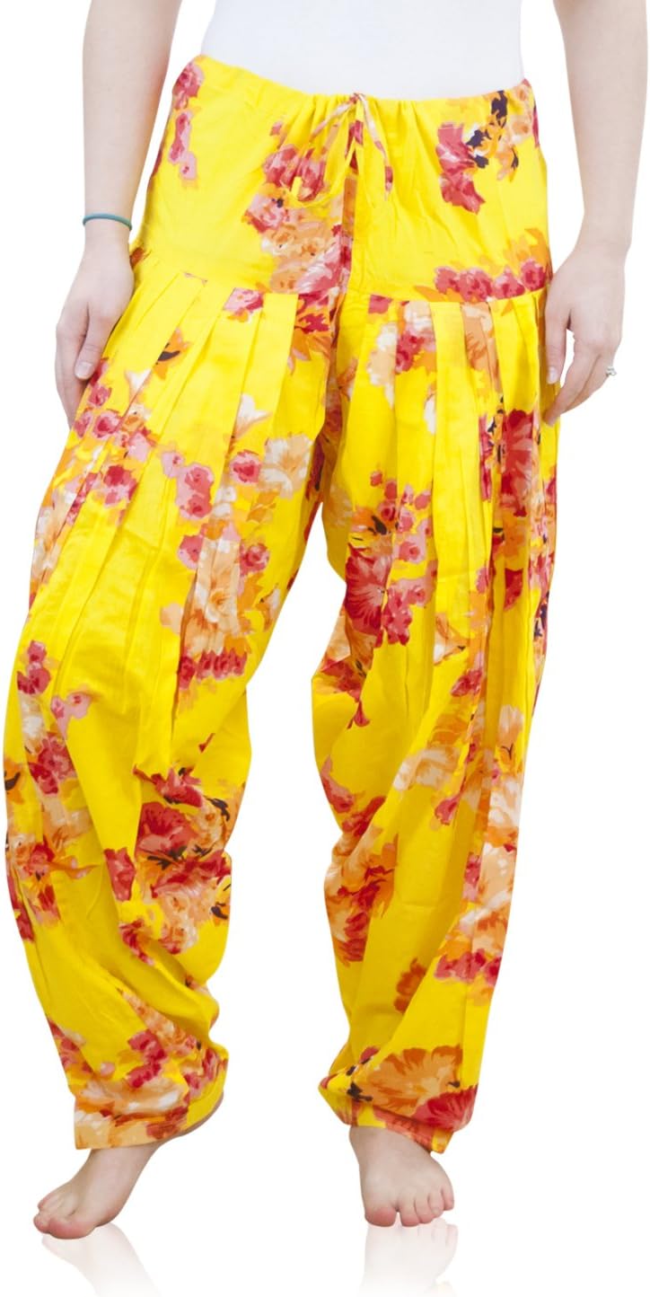 Indian Clothing Women's Full Length Patiala and Dancer Pants Printed, with Scarf