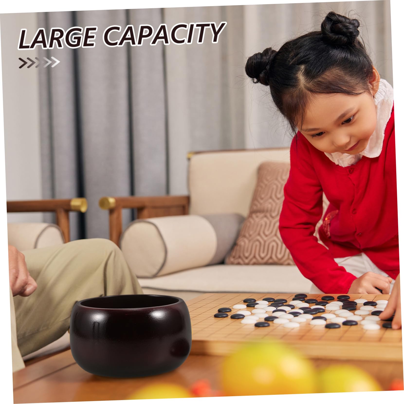 ifundom Boîte de Rangement pour Jeux D’échecs et Go, Pot en Bambou Nanmu Rouge, Grosse Capacité, Résistant aux Chocs, pour Étudiants et Garçon et Filles, Adaptée Rangement des Pièces
